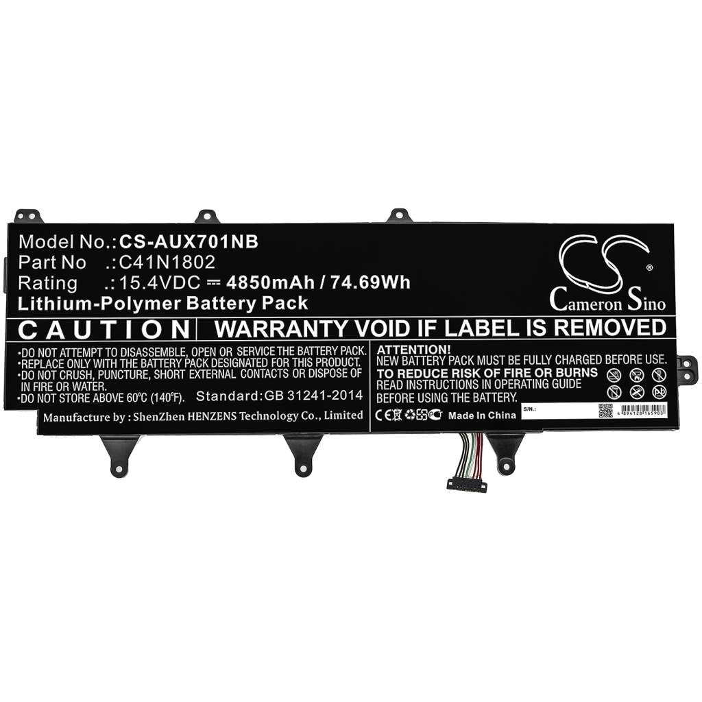 Battery Replaces C41N1802