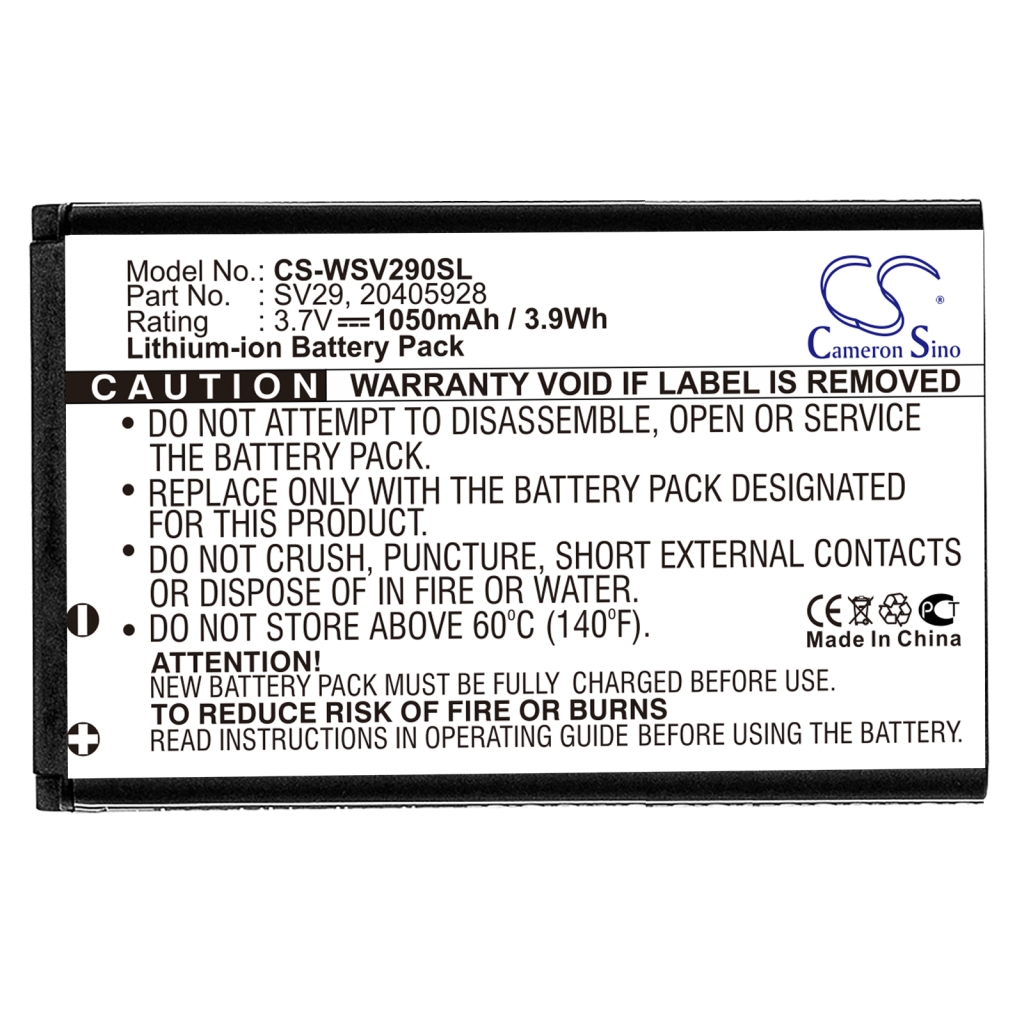 Mobile Phone Battery Swisstone CS-WSV290SL